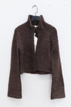 SWAYING/KNIT velvet small lapel jacket SW23AW1T72 coffee